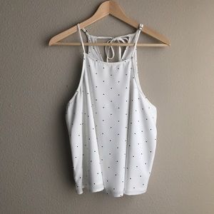 Hollister High Neck Tank in White Dot